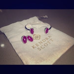 Kendra Scott Purple Jade Earrings and Bracelet
